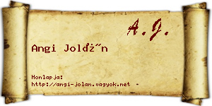 Angi Jolán névjegykártya