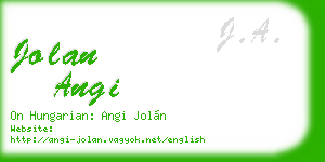 jolan angi business card